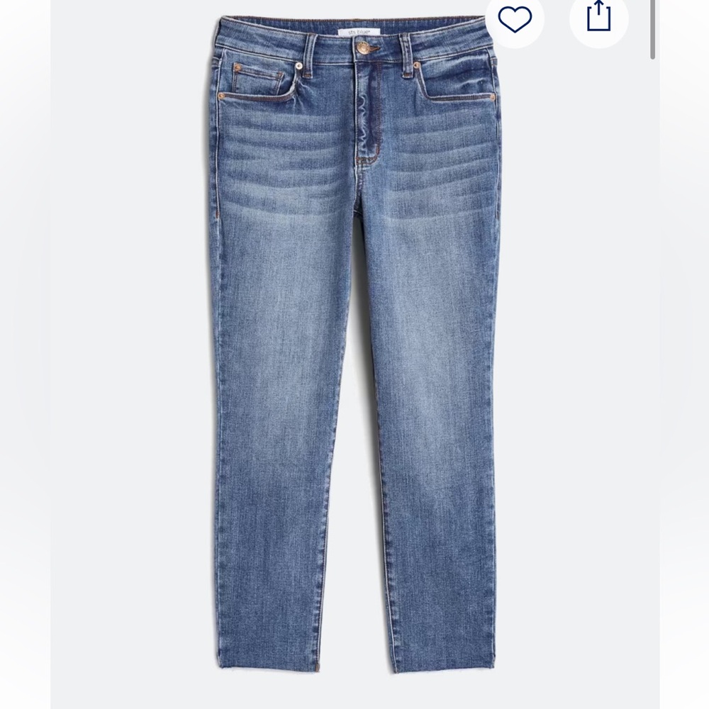 STS Blue Caroline High Rise Ankle Straight Leg Raw Hem Jean